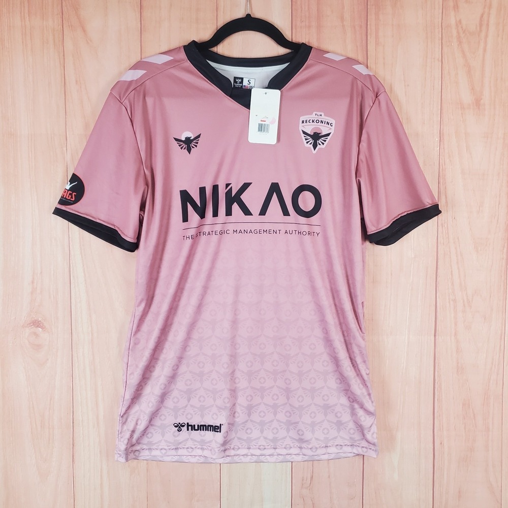 Hummel Womens Jersey Small Pink 100% Polyester V-Neck Short Sleeve TLH Reckoning